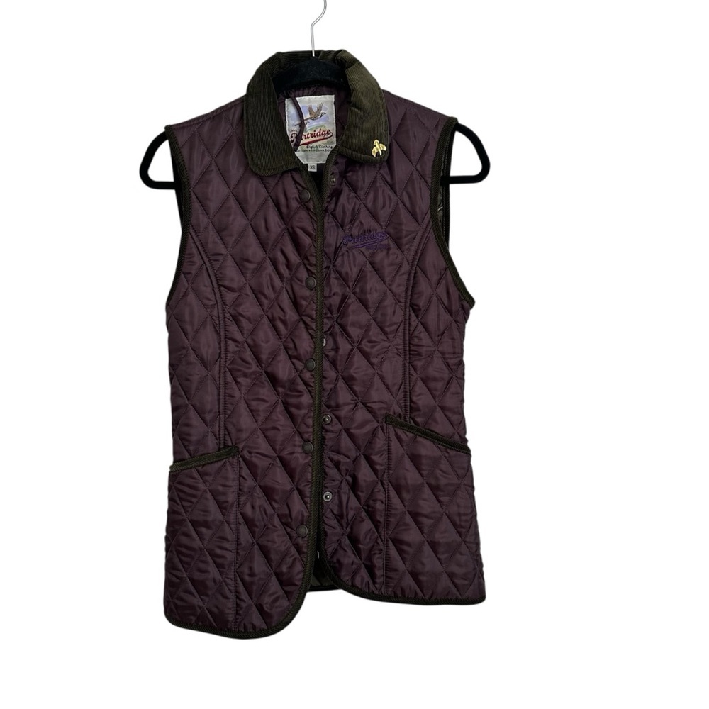 John Partridge England 1021 Moorland Gilet Women’s Maroon & Black Vest XS NWOT